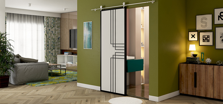 sliding bathroom door installation in Rosamond